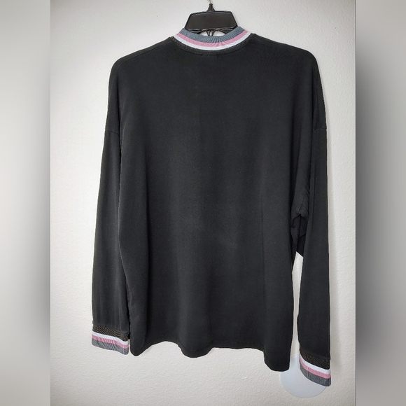 ASOS Black Cotton Long Sleeve Crew neck Shirt Sz Large - Picture 11 of 12